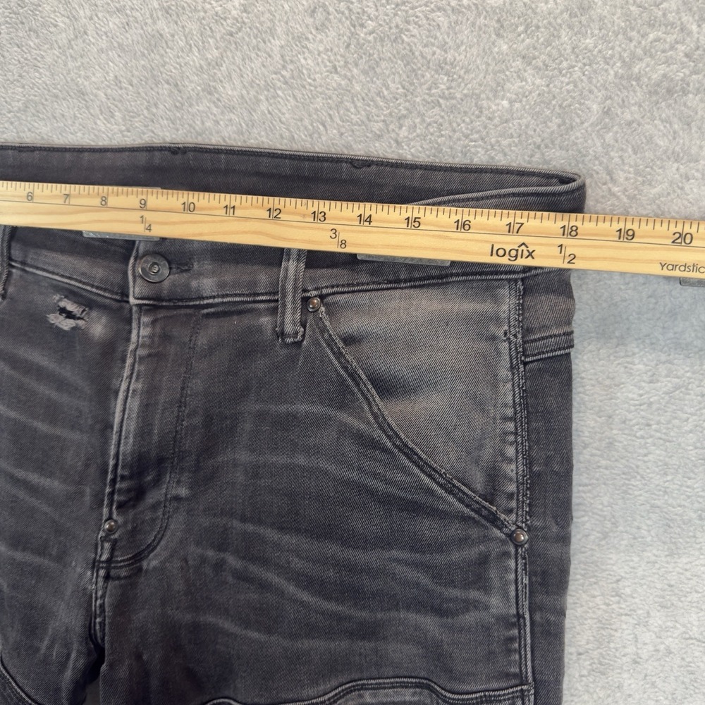 G-Star Raw 5620 3D Skinny‎ Jeans Mens 36x32 Black Distressed Stretch Rocker Moto - Picture 13 of 16